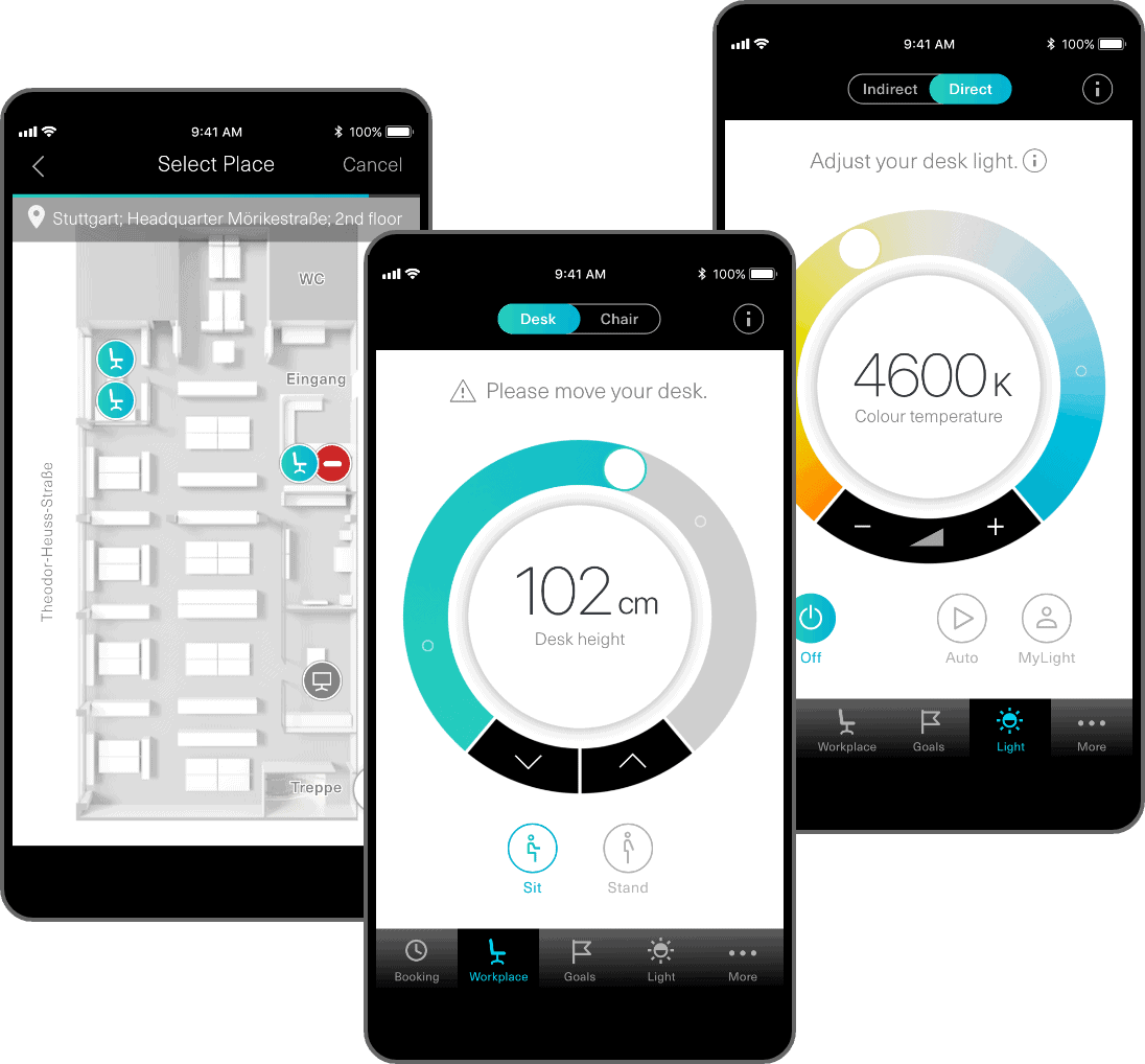 YOYO App Screens - Ergonomie - Smart Office - Workplace Mangement